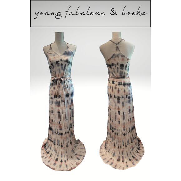 MSRP $215 NWT YOUNG FABULOUS & BROKE Carla Maxi Abstract Animal Wash Size M - Picture 3 of 10